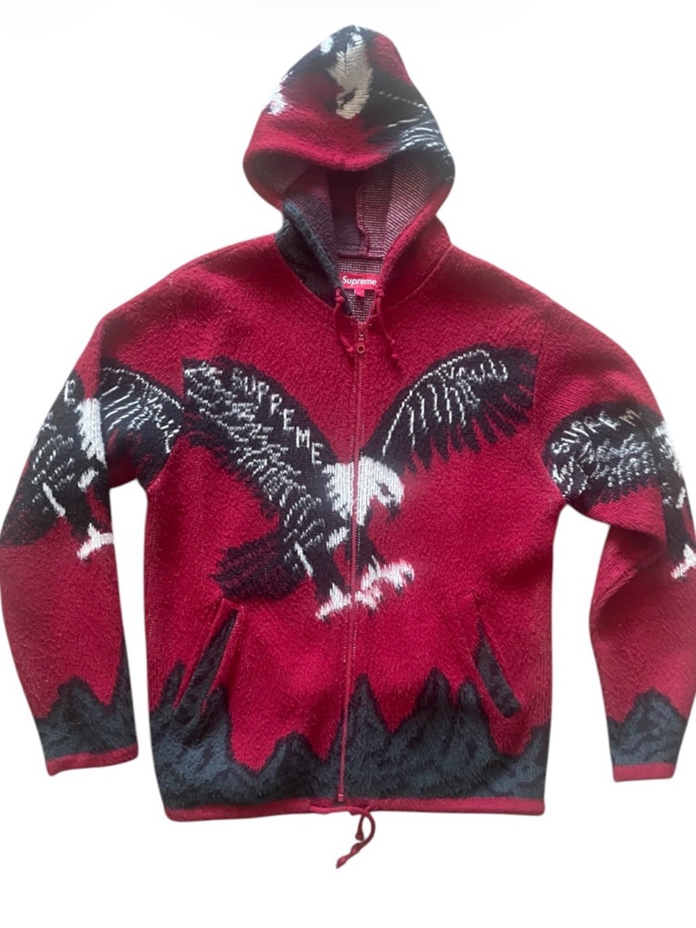 Supreme Eagle Hooded Zip-Up Sweater Men’s Size L